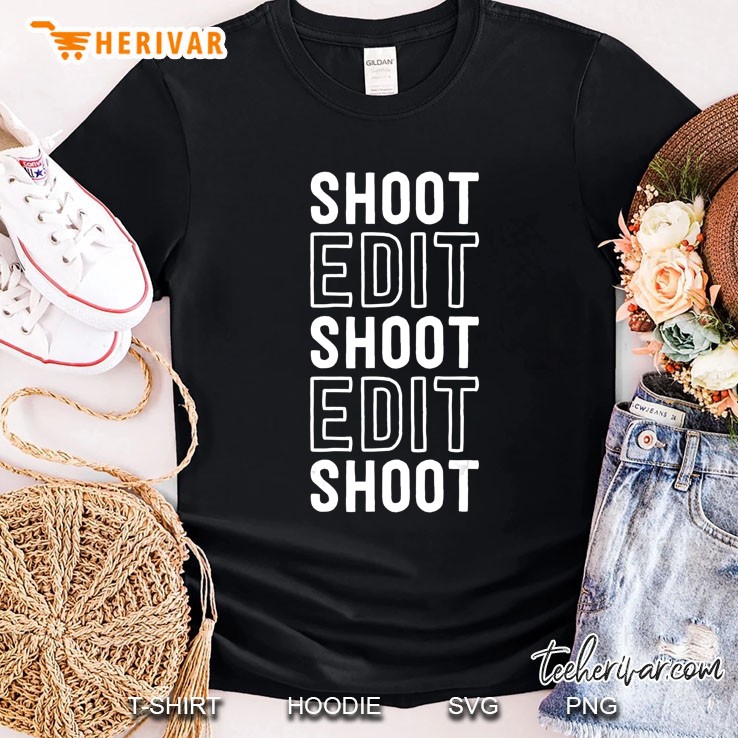 Photographer Shirts Funny Shoot Edit Camera Photography Shirt