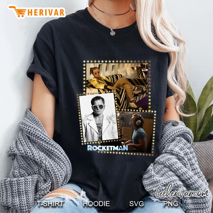 Rocketman Movie Elton John Montage Ladies Tee