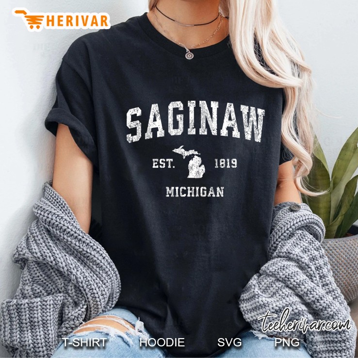 Saginaw Michigan Mi Vintage Athletic Sports Design Ladies Tee