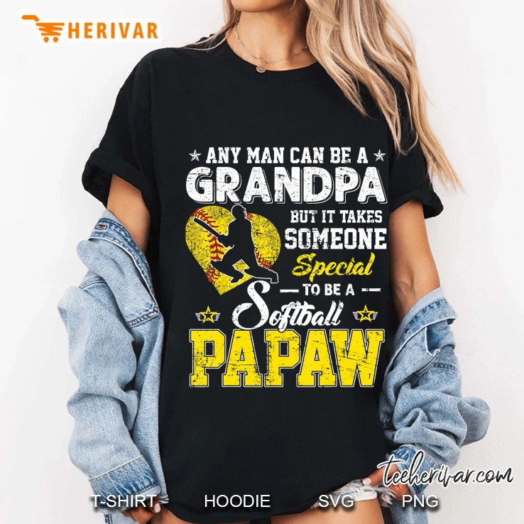 Softball Papaw Shirt Funny Baseball Softball Gift From Kids Hoodie