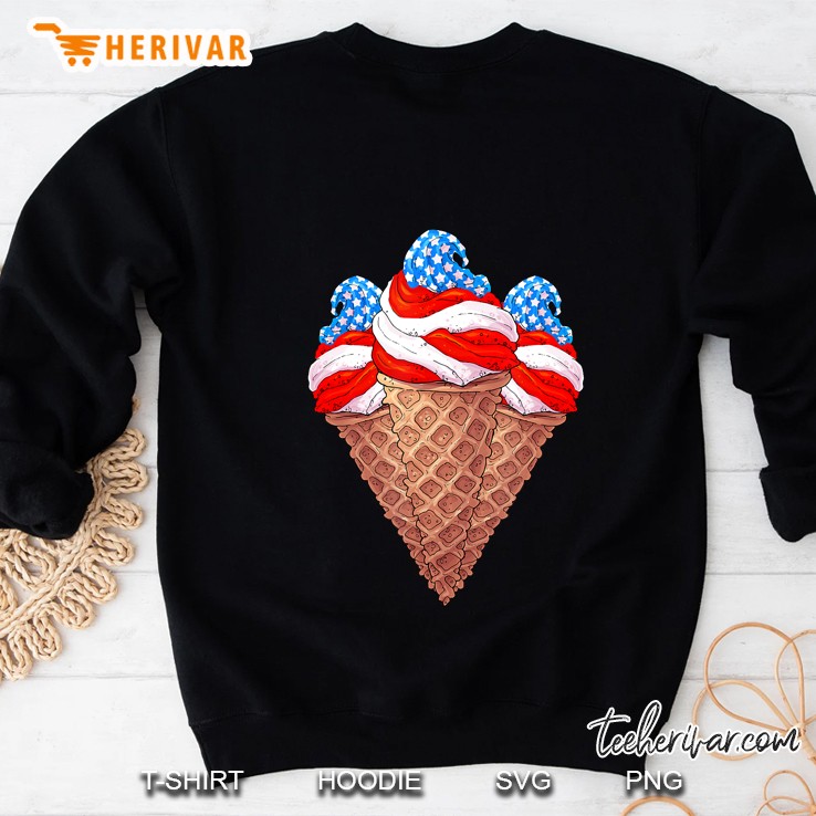 Summer Ice Cream Cones 4Th Of July American Flag Sweatshirt