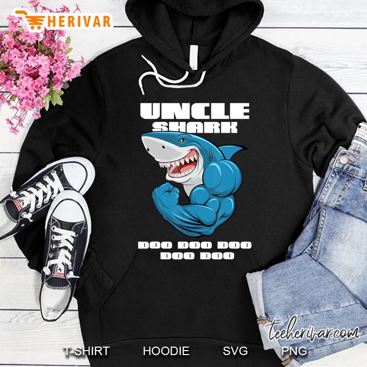 Uncle Shark Doo Doo Doo Fathers Day Uncle Birthday Shark Hoodie