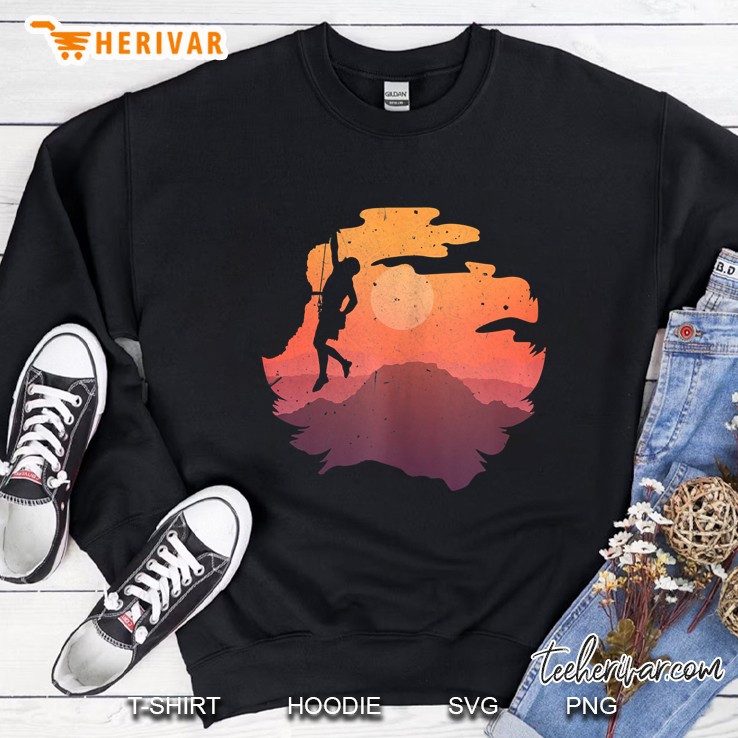 Vintage Climbing Retro Rock Bouldering Lover Gift Design Tank Top Sweatshirt