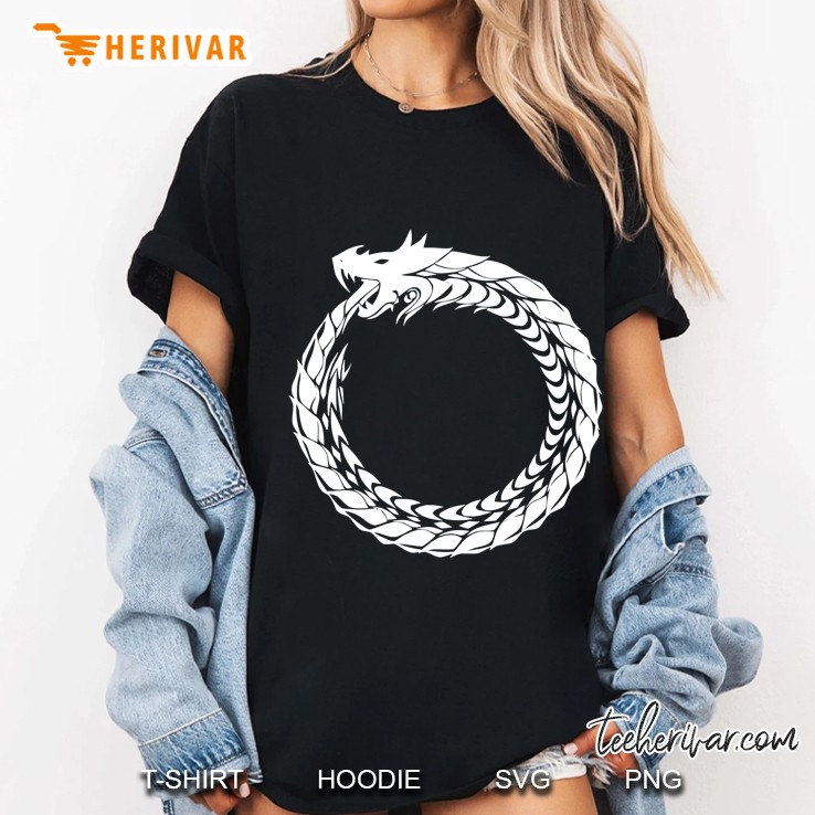 White Ouroboros Brain Think Ideas Self Eating Snake Hoodie