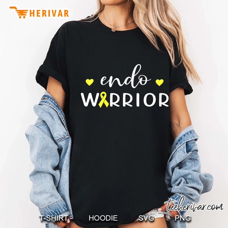 Womens Endo Warrior Yellow Ribbon Endometriosis Awareness Month Ladies Tee