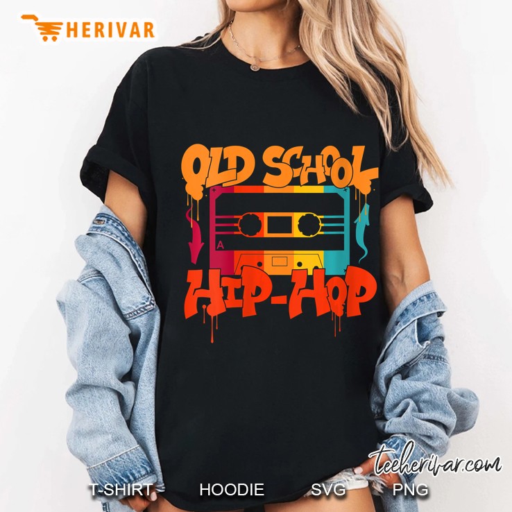 Womens Retro Old School Hip Hop 80S 90S Graffiti Cassette Gift V-Neck Ladies Tee