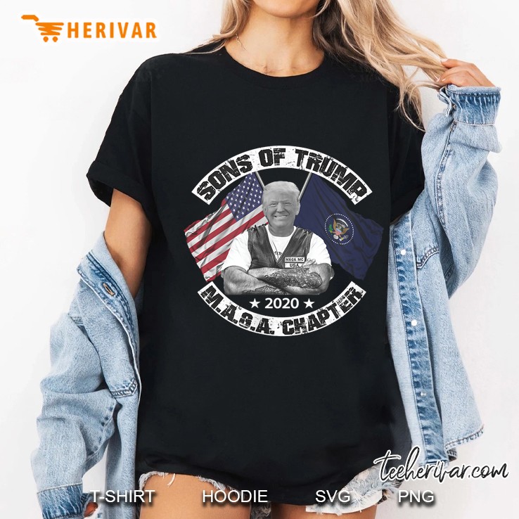 Womens Sons Of Trump - Funny Biker V-Neck Ladies Tee