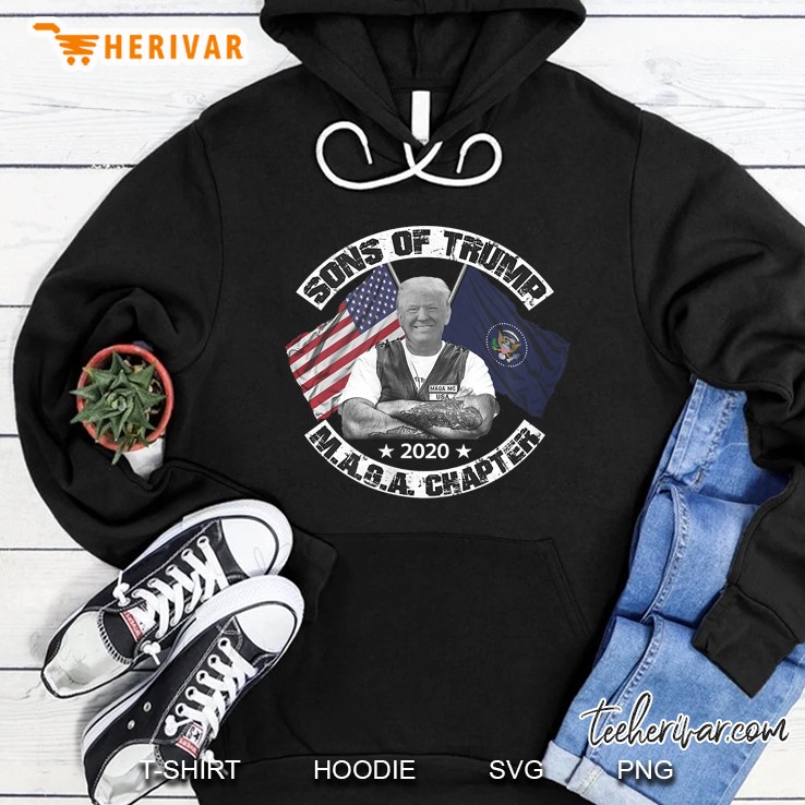 Womens Sons Of Trump - Funny Biker V-Neck Hoodie