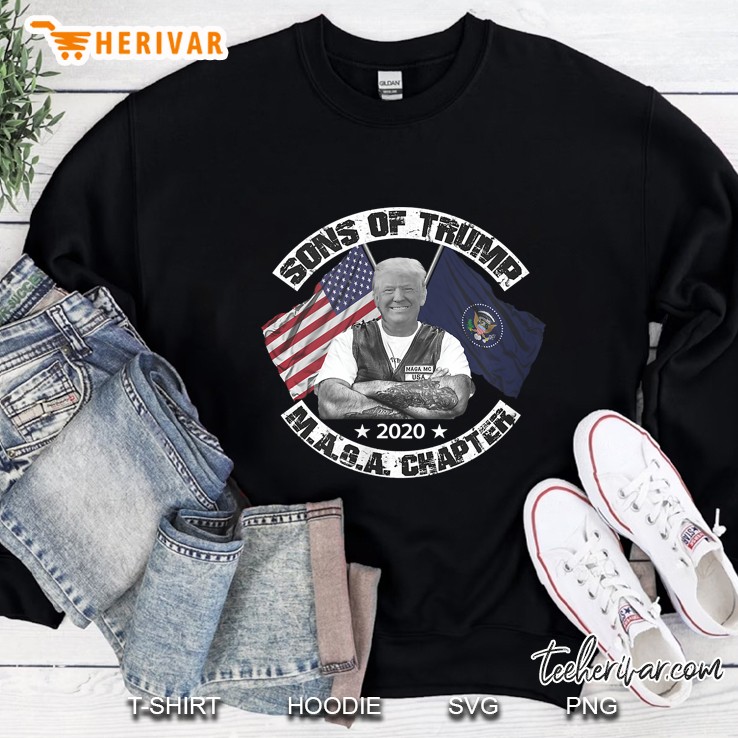 Womens Sons Of Trump - Funny Biker V-Neck Sweatshirt