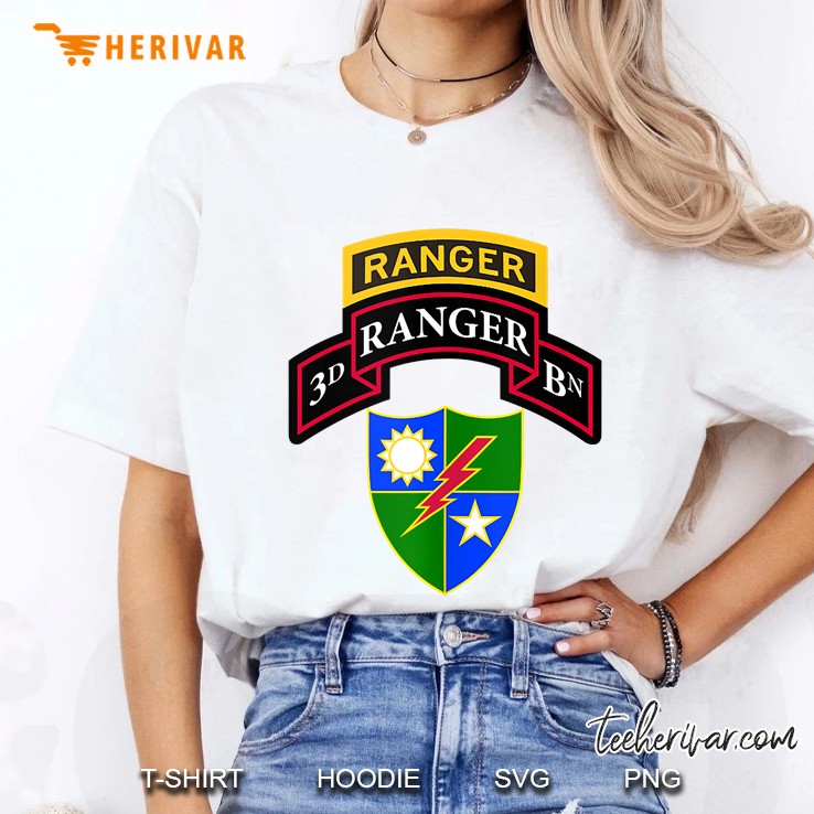 3Rd Army Ranger Shirt - Scroll, Tab, And Dui - Center Tank Top Hoodie