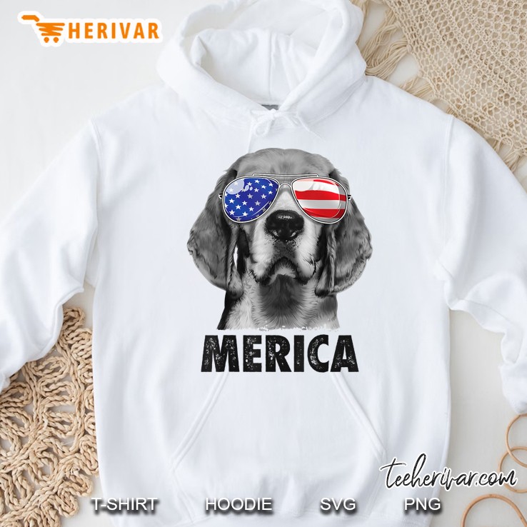 Beagle 4Th Of July Merica Sunglasses Men Usa American Flag Hoodie