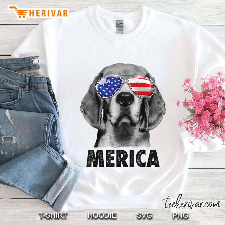 Beagle 4Th Of July Merica Sunglasses Men Usa American Flag Sweatshirt