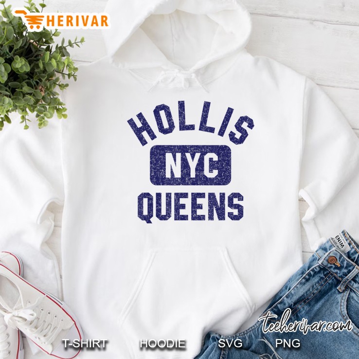 Hollis Nyc Gym Style Distressed Navy Blue Print Hoodie