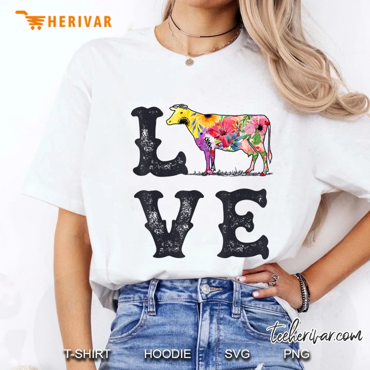 I Love Cows Funny Cow Lover Women Men Dairy Farmer Farm Gift Hoodie