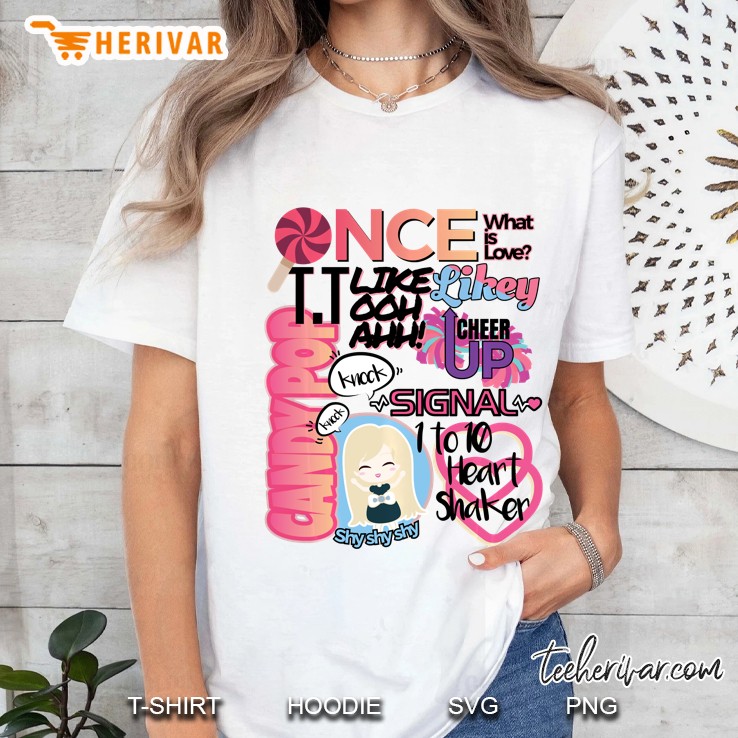 Korea Inspired Kpop Once Twice What Is Love Heart Shaker Ladies Tee