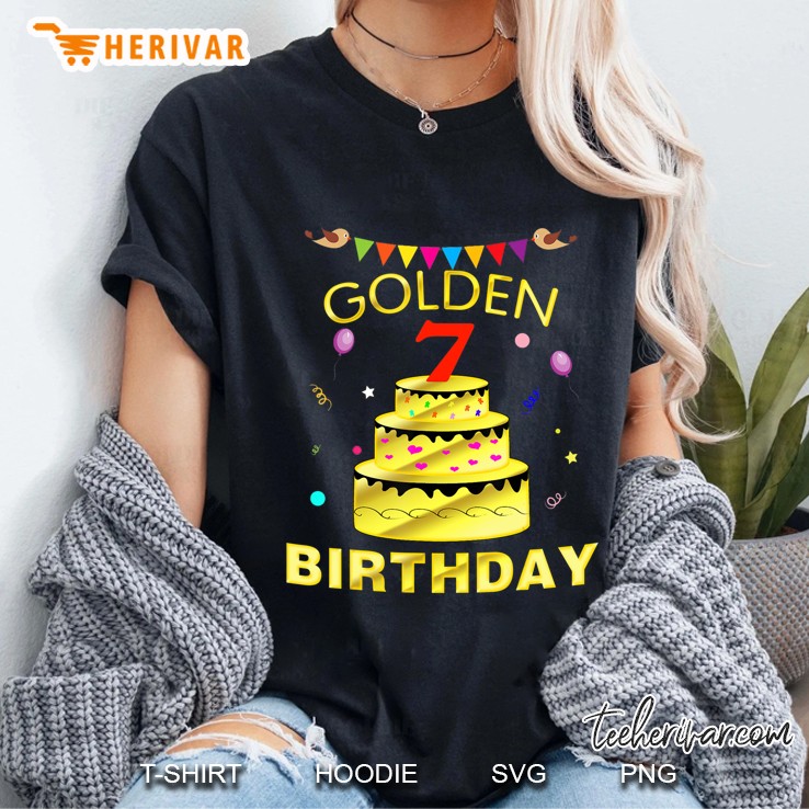 7 Years Old 7Th Golden Birthday Decorations Gif Ladies Tee