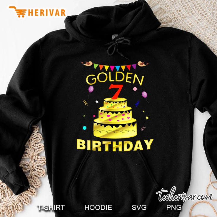 7 Years Old 7Th Golden Birthday Decorations Gif Hoodie