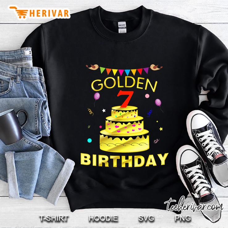 7 Years Old 7Th Golden Birthday Decorations Gif Sweatshirt