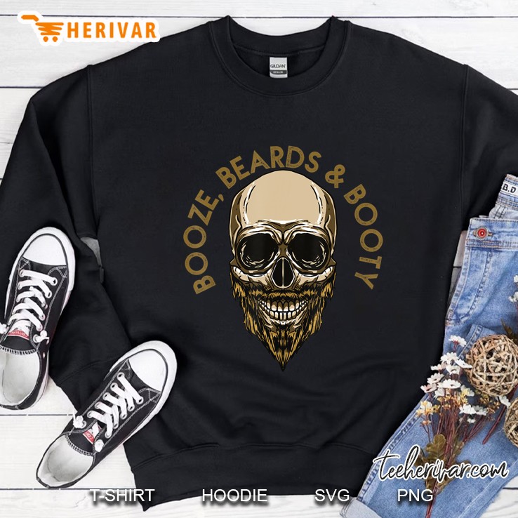 Barber Skull - Booze Beards & Booty I Bearded Sweatshirt