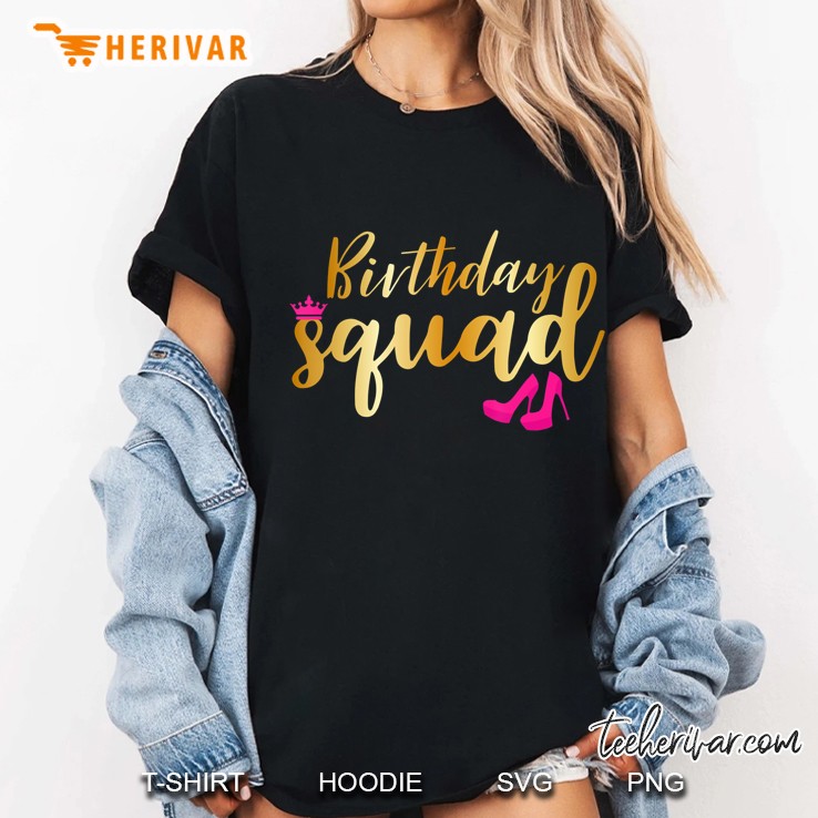 Birthday Squad Gold Party Funny Gift Pink Shoe Hoodie