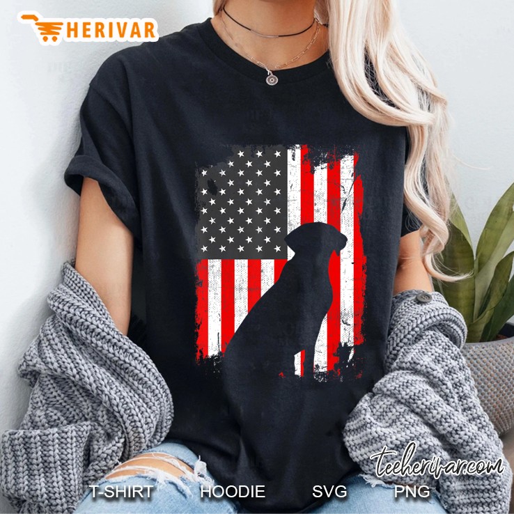 Black Lab Usa Flag, Patriotic Tee For Dog Owners Hoodie