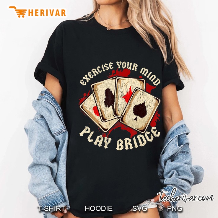 Bridge Game Players Gift Exercise Mind Card Game Ladies Tee