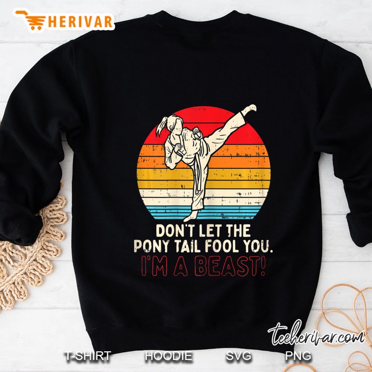 Dont Let Ponytail Fool You Girl Kick Karate Taekwondo Gift Sweatshirt