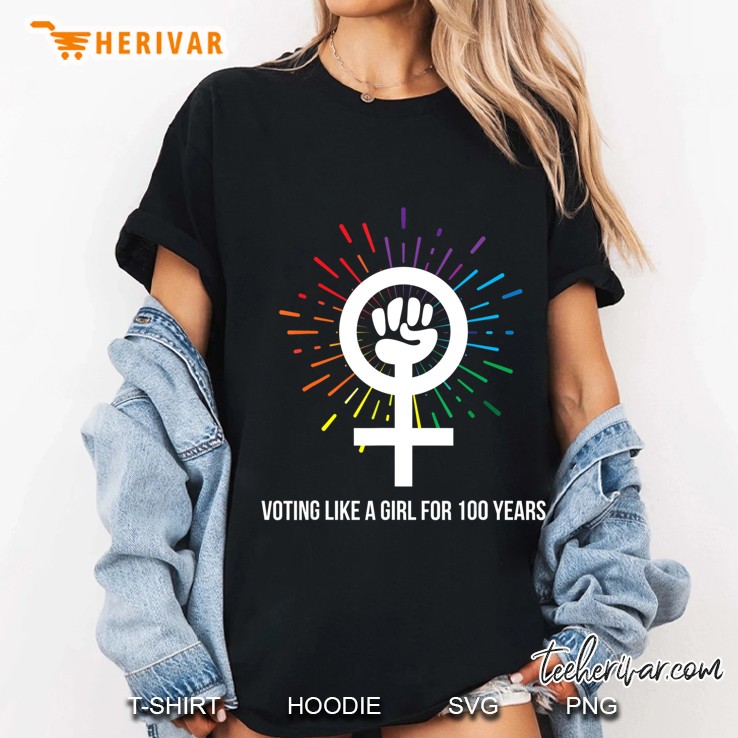 Feminist 100 Year Women Suffrage Vote Like A Girl Fireworks Ladies Tee