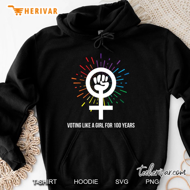 Feminist 100 Year Women Suffrage Vote Like A Girl Fireworks Hoodie