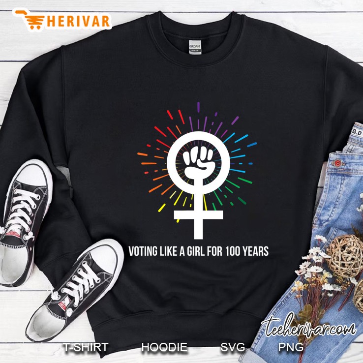 Feminist 100 Year Women Suffrage Vote Like A Girl Fireworks Sweatshirt