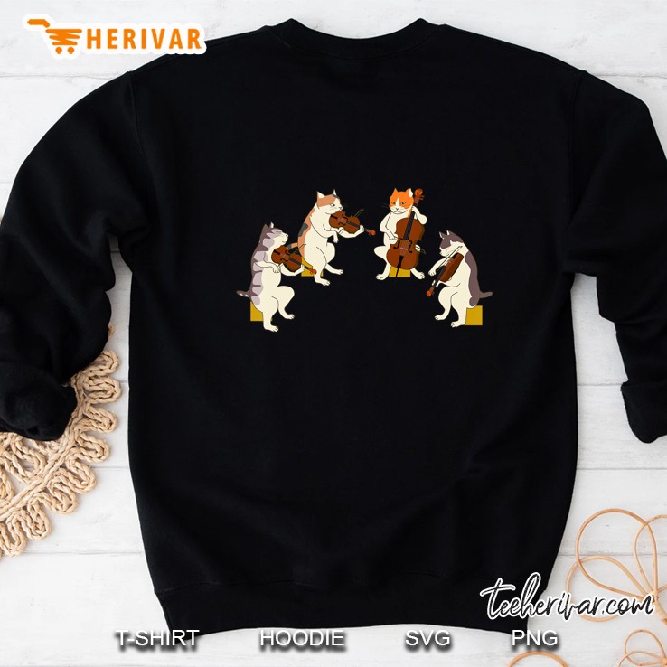 Fun Cats Playing Violin Cello Shirt Gift Music Cat Lover Tee Sweatshirt