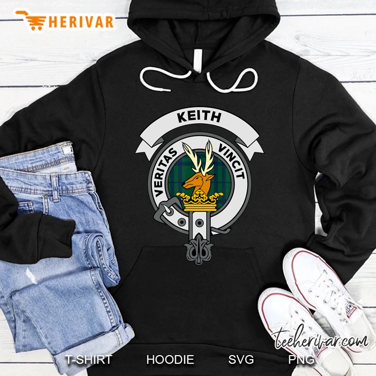 Keith Clan Badge Tee Shirt - Scottish Tartan Gifts Hoodie
