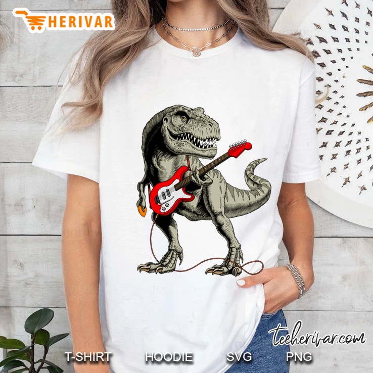 Dinosaur Playing Electric Guitar Classic Hoodie