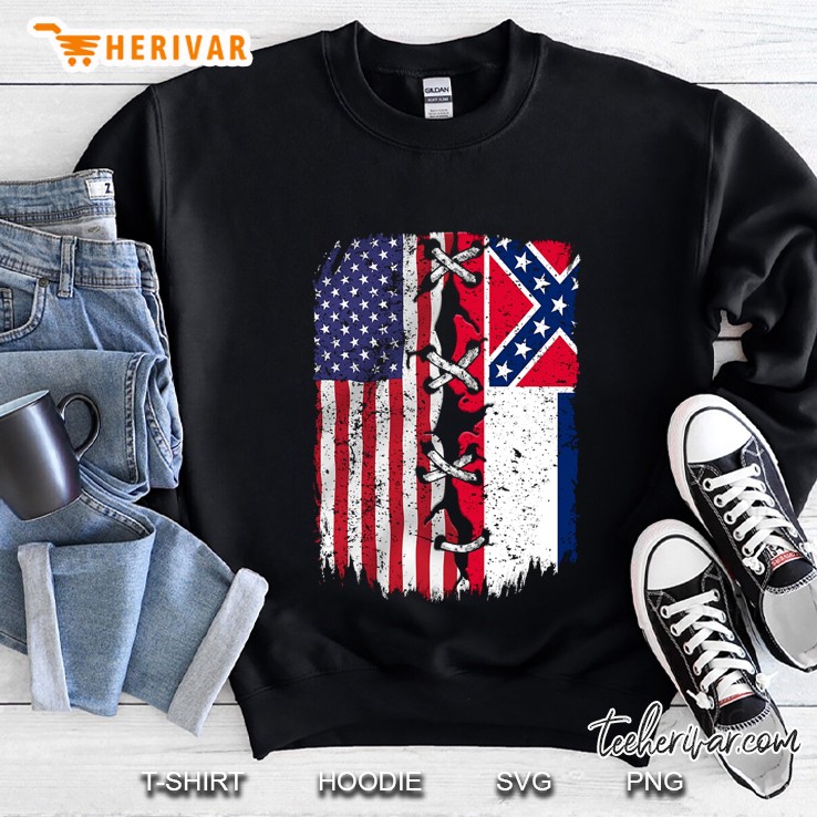 American And Mississippi Flag Sweatshirt