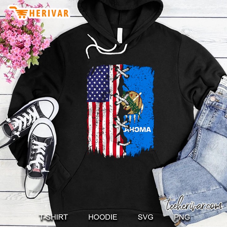 American And Oklahoma Flag Hoodie