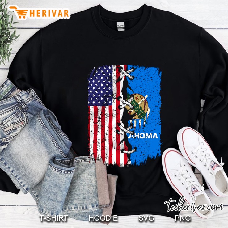 American And Oklahoma Flag Sweatshirt