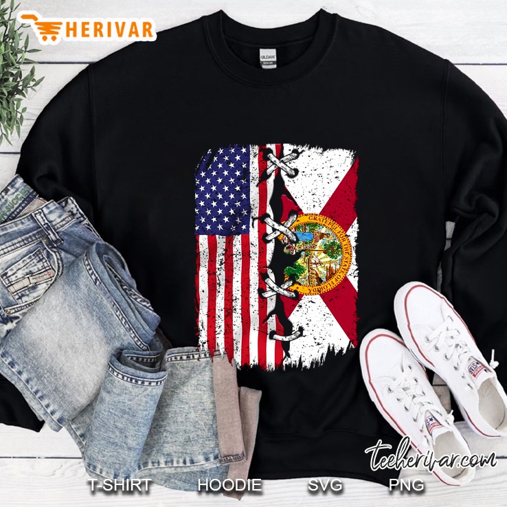 American And Florida Flag Sweatshirt