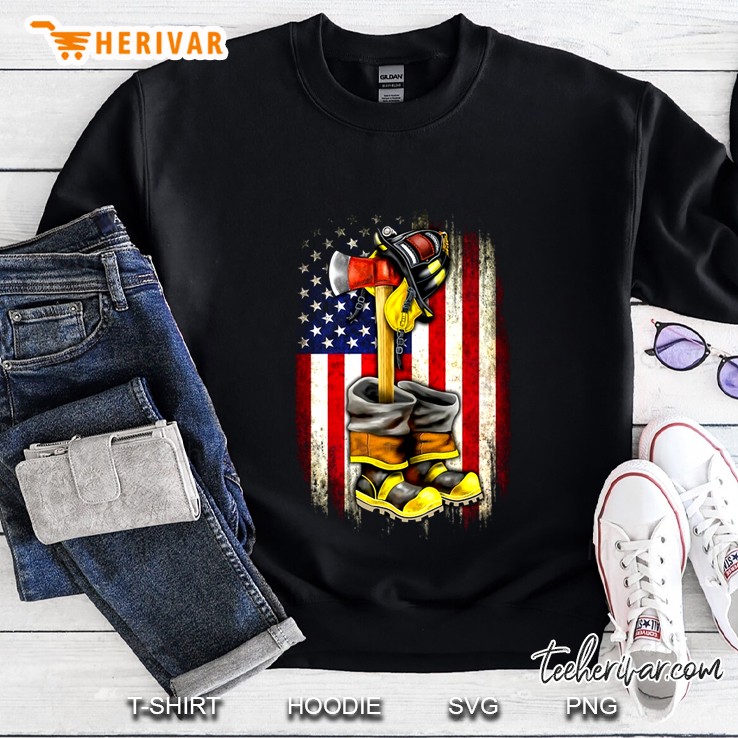Firefighter Fireman American Flag Sweatshirt