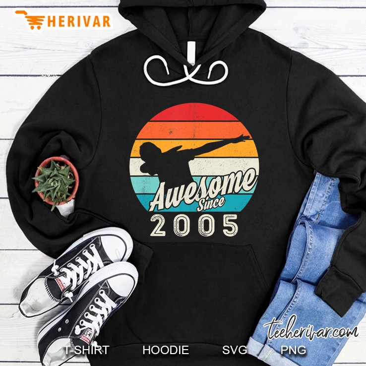 14Th Birthday Gift Idea For Trendy Dab Lovers Vintage 2005 Ver2 Hoodie