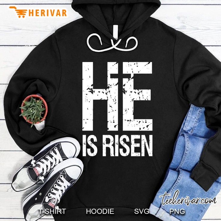 Christian Faith Jesus Christ Cross Easter Gift He Is Risen Hoodie