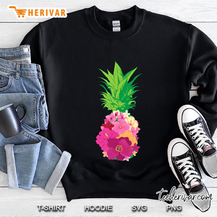 Cool Pineapple Flowers For Cute Beach Lovers Sweatshirt
