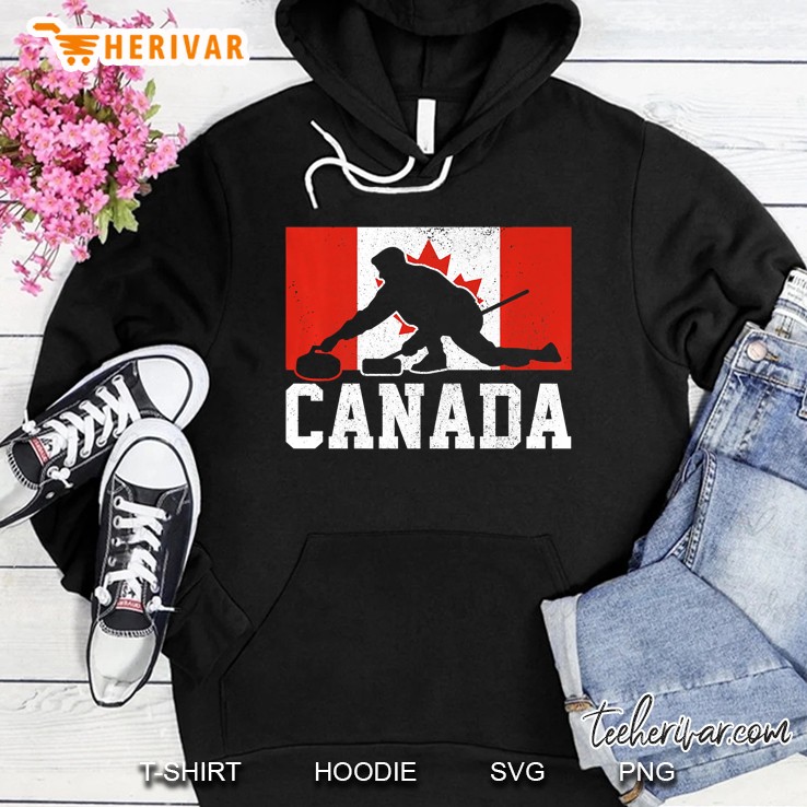 Curling Canada - Canadian Flag Winter Sports Fan Hoodie