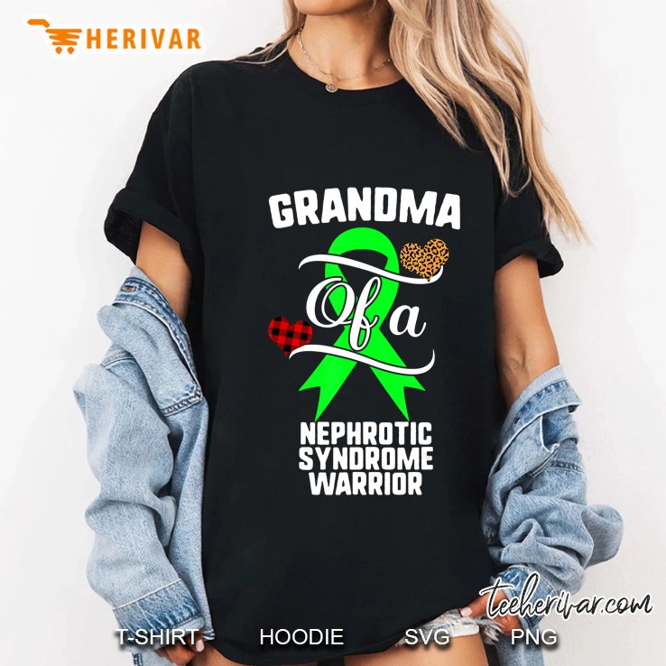 Grandma Nephrotic Syndrome Awareness Leopard Buffalo Plaid Ladies Tee