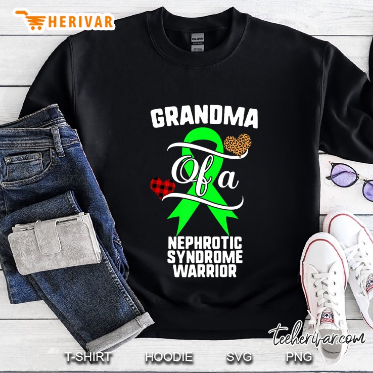 Grandma Nephrotic Syndrome Awareness Leopard Buffalo Plaid Sweatshirt
