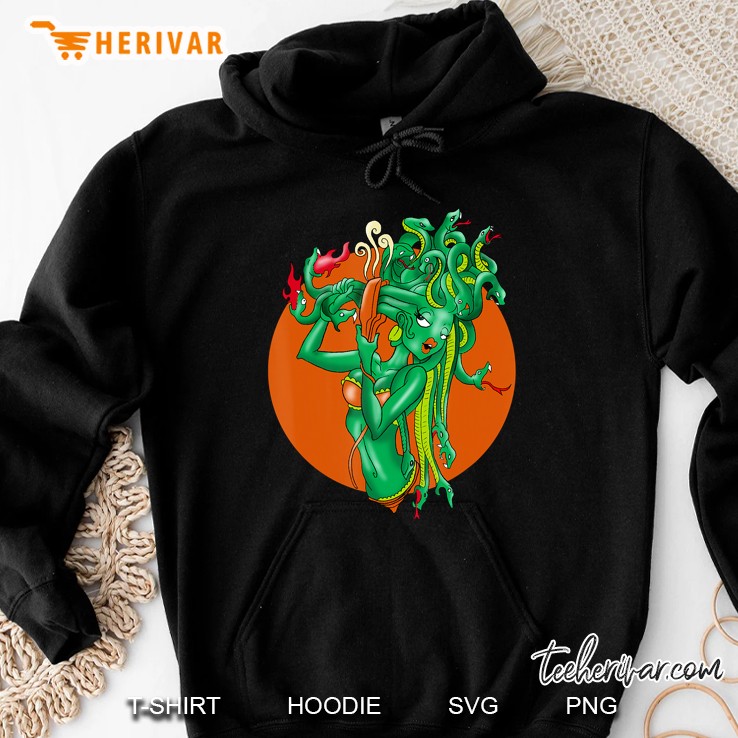 Medusa Girl Cartoon Funny Caricature Cool Comic Hoodie
