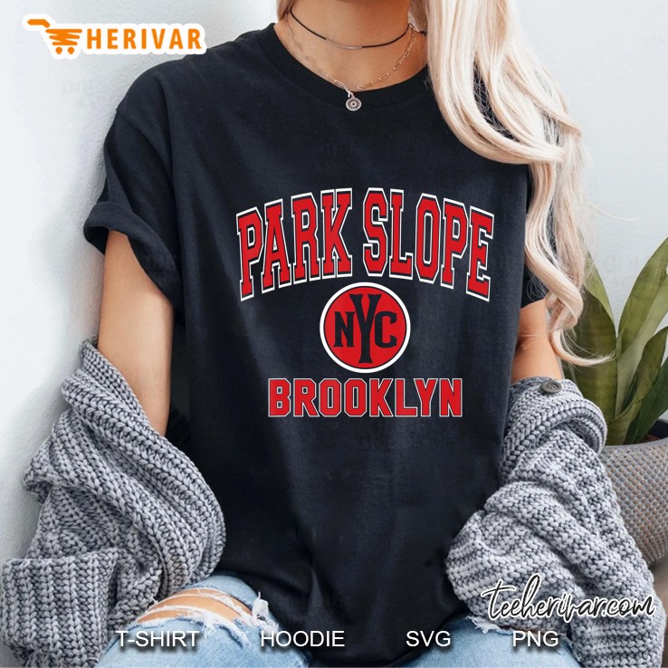 Park Slope Nyc Varsity Style Red Print Ladies Tee