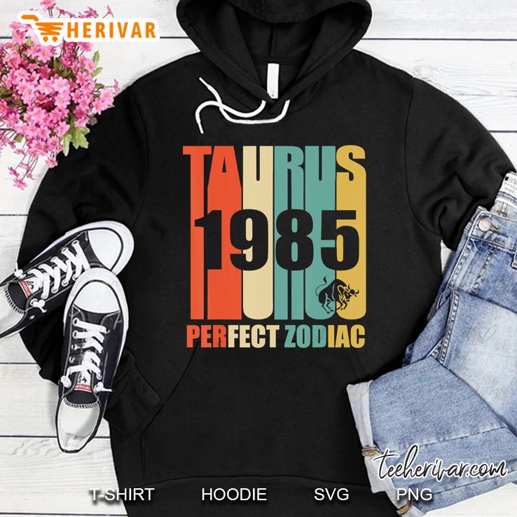 Vintage Taurus 1985 Shirt Retro Zodiac 34Th Birthday Gift Hoodie