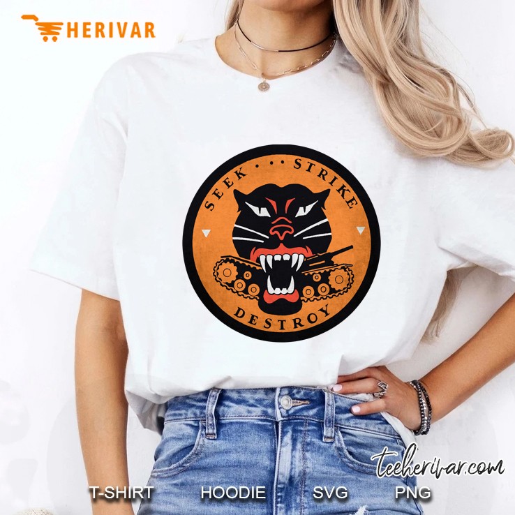 Seek Strike Destroy Tank Destroyer Emblem Ladies Tee