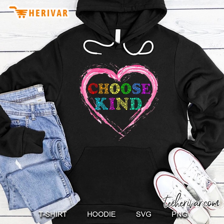 Choose Kind Anti-Bullying Heart Rainbow Hoodie