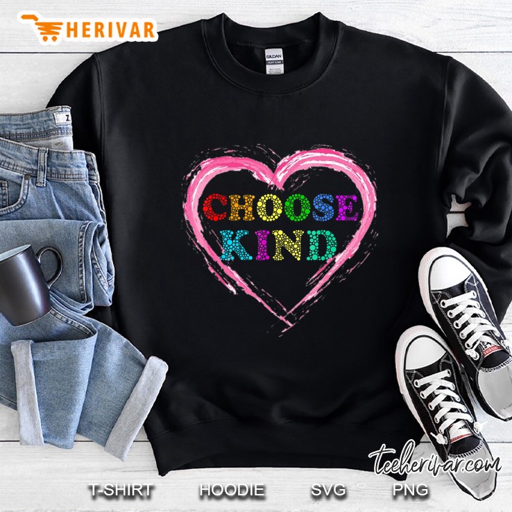 Choose Kind Anti-Bullying Heart Rainbow Sweatshirt